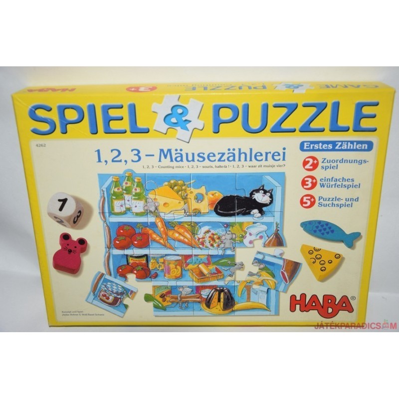 HABA 4262 Spiel & Puzzle 1,2,3 Mausezahlerei társasjáték