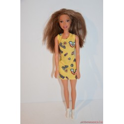 Sárga ruhás, barna hajú Barbie baba