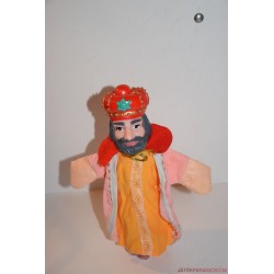 Vintage király kézzel festett gumifejű báb