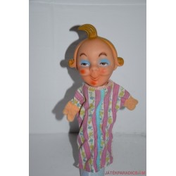 Vintage kisfiú kézzel festett gumifejű báb