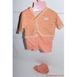 Baby Born narancssárga pizsama együttes sapkával