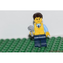 Lego forgalom-irányító munkás minifigura
