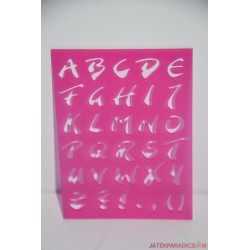 Műanyag átíró, rajzoló sablon: betűk, karakterek